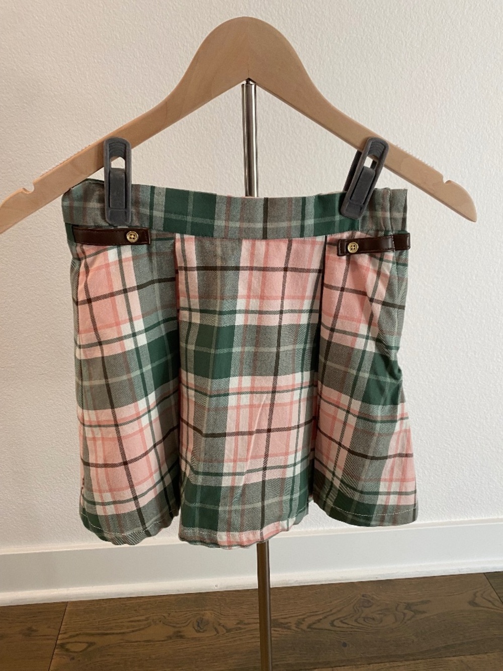 Janie and Jack Pink and Green Plaid Skirt - EUC